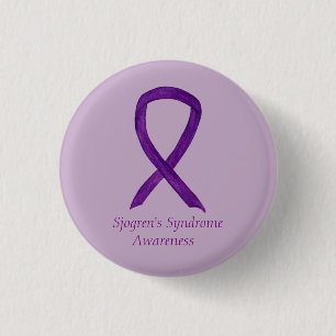 Badge Rond 2,50 Cm Sjogren's Syndrome Awareness Ribbon Custom Art Pin