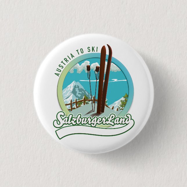 Badge Rond 2,50 Cm Ski autrichien Salzburgerland (Devant)