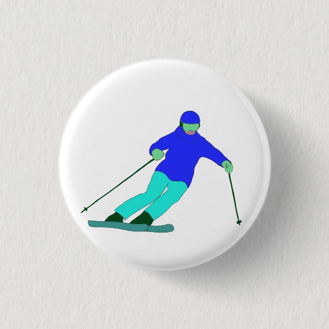 Badge Rond 2,50 Cm Ski de neige (Devant)
