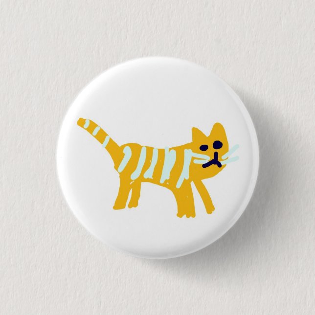 Badge Rond 2,50 Cm Skoobs le chat orange (Devant)