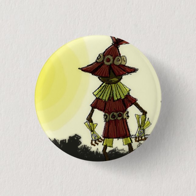 Badge Rond 2,50 Cm Skullkid pousse des feuilles la forêt (Devant)