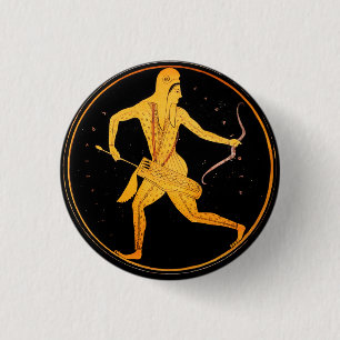 Badge Rond 2,50 Cm SKYTHIAN ARCHER Tondo Greek Attic red Figure