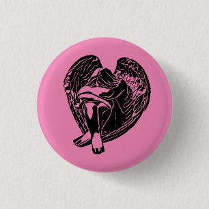 Badge Rond 2,50 Cm Sleeping Angel fille Imaginaire religieux art abst