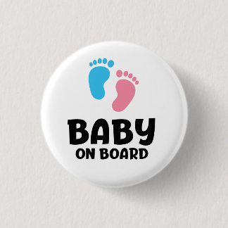 Badge Rond 2,50 Cm Slogan baby on board - bébé à bord, en voiture.