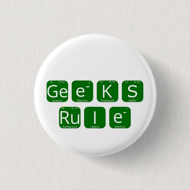 Badge Rond 2,50 Cm Slogan de table périodique geek (Devant)