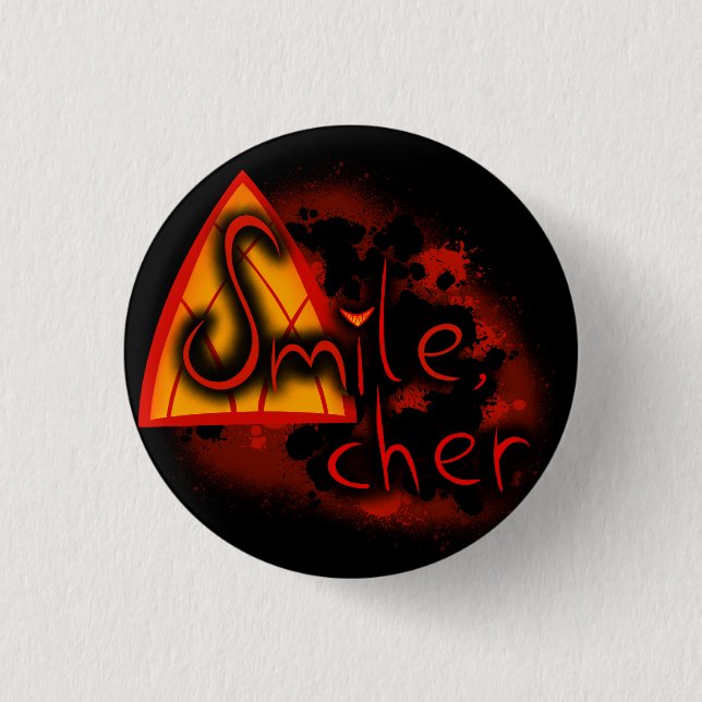 Badge Rond 2,50 Cm Smile, Cher :) (Devant)