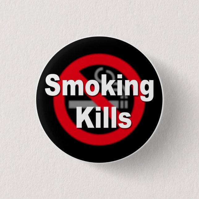 Badge Rond 2,50 Cm Smoking Kills (Devant)