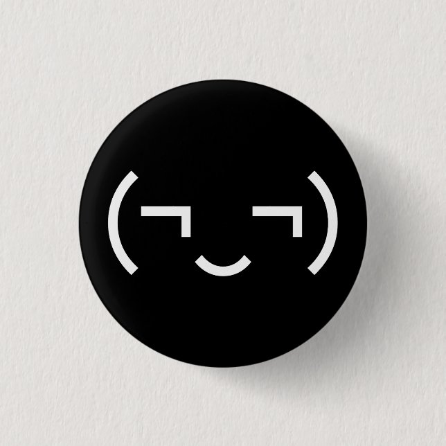 Badge Rond 2,50 Cm Smug Emoticon (‿MD) Kaomoji japonais (Devant)