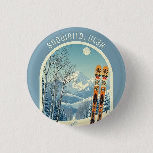 Badge Rond 2,50 Cm Snowbird Utah Rocky Mountains souvenir
