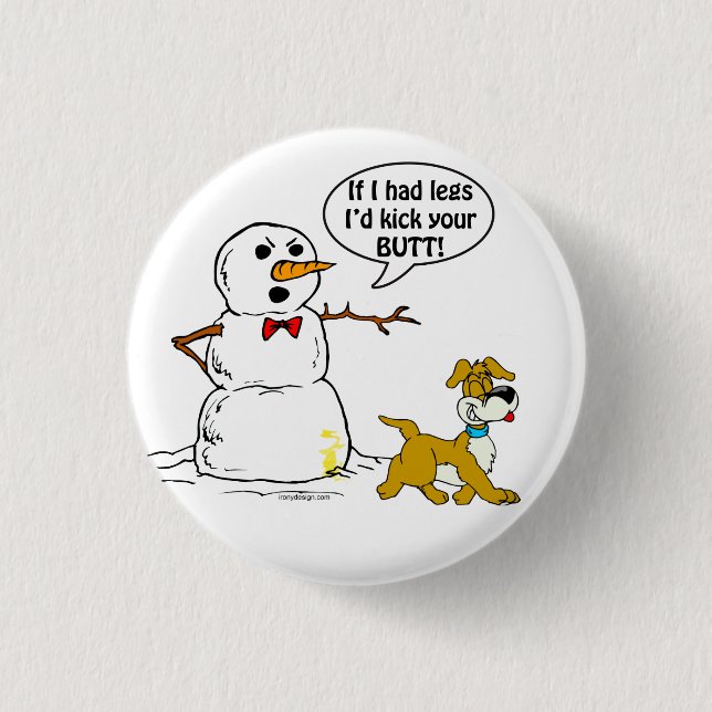 Badge Rond 2,50 Cm Snowman Joke (Devant)