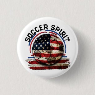 Badge Rond 2,50 Cm Soccer Spirit USA, équipe nationale de football