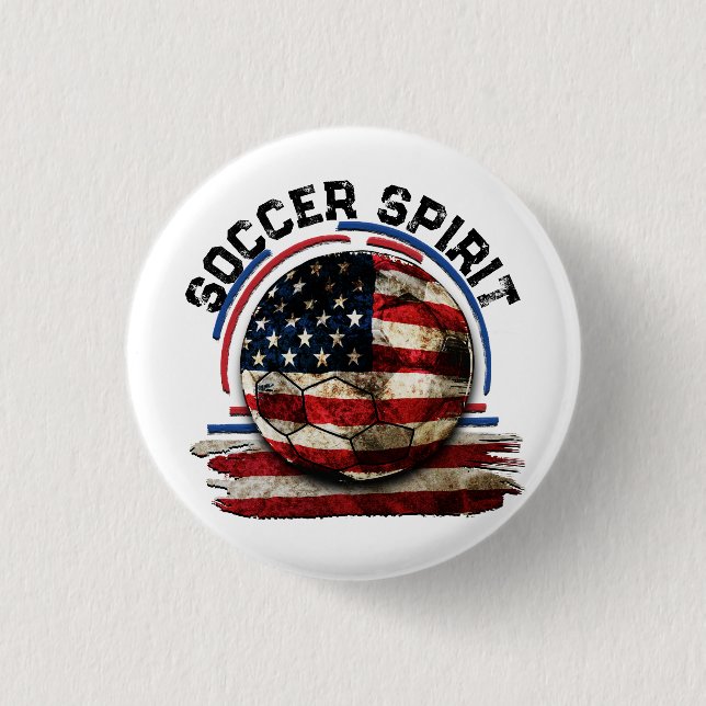 Badge Rond 2,50 Cm Soccer Spirit USA, équipe nationale de football (Devant)