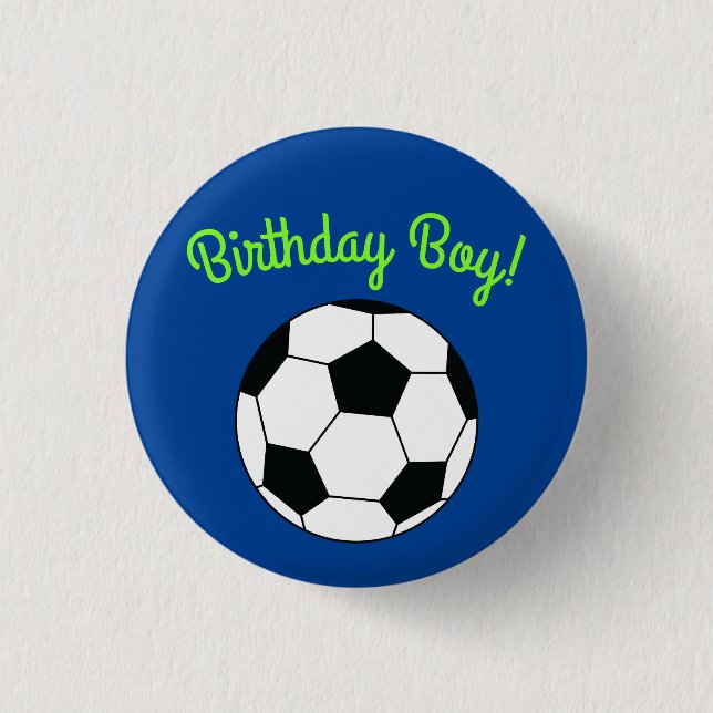 Badge Rond 2,50 Cm Soccer Sports Anniversaire Boy Party Bouton (Devant)