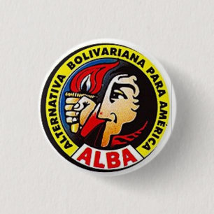 BADGE ROND 2,50 CM SOCIALISTE BOLIVARIEN DE HUGO CHAVEZ