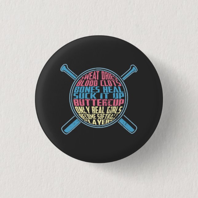 Badge Rond 2,50 Cm Softball (Devant)