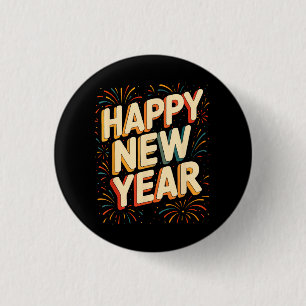 Badge Rond 2,50 Cm Soirée du Nouvel An Vintage Décompte Bonne Année