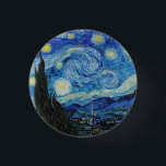 Badge Rond 2,50 Cm Soirée Van Gogh Starry. Impressionnisme art vintag<br><div class="desc">Bouton Van Gogh "La nuit étoilée".</div>