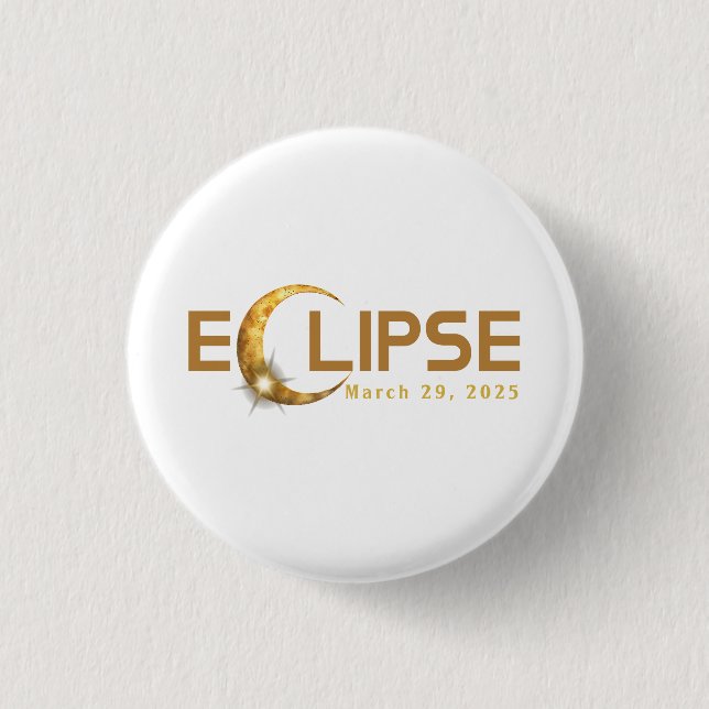 Badge Rond 2,50 Cm Solar Eclipse American Event 3/29/2025 (Devant)