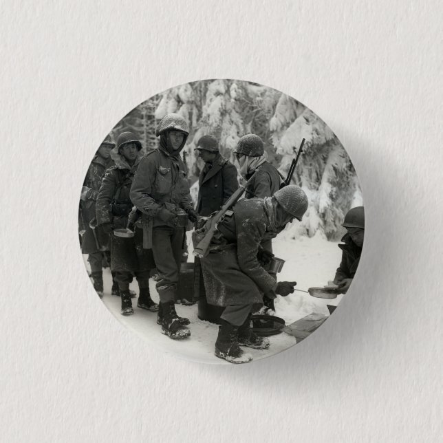 Badge Rond 2,50 Cm Soldats américains de 2ÈME GUERRE MONDIALE en (Devant)