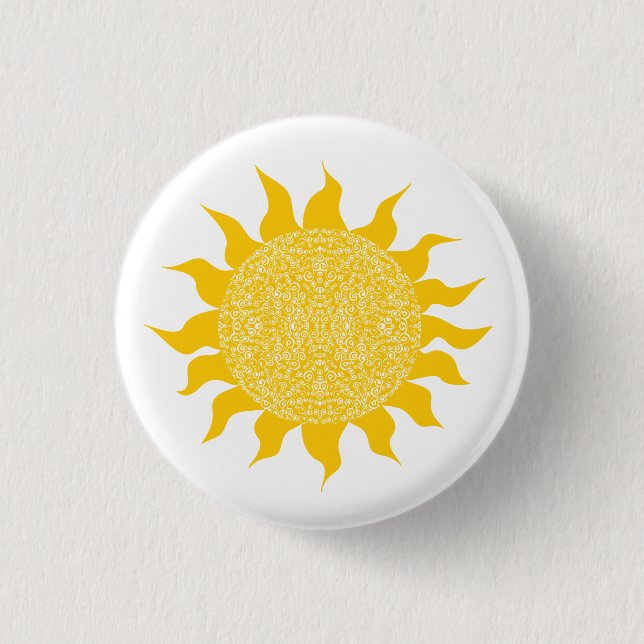 Badge Rond 2,50 Cm Soleil jaune vif (Devant)