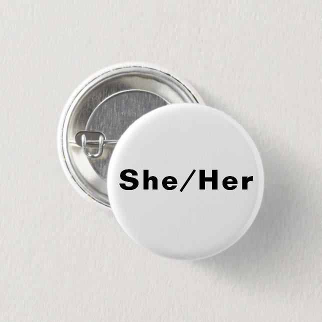 Badge Rond 2,50 Cm Son genre pronouns Lgbtq orgueil noir blanc (Devant & derrière)