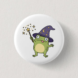 Badge Rond 2,50 Cm Sorcier grenouille lançant des sorts