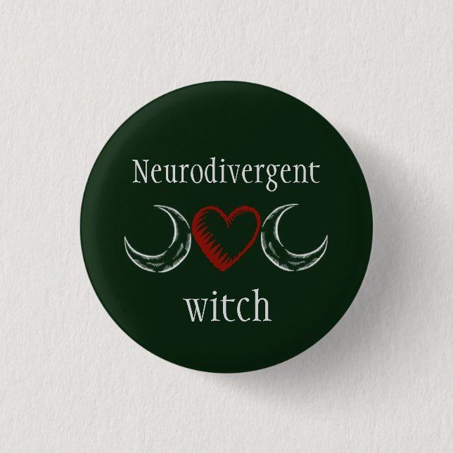 Badge Rond 2,50 Cm Sorcière de Neurodivergent (Devant)