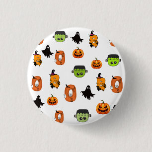 Badge Rond 2,50 Cm Sorcière d'Halloween effrayante, Maison hantée, Lu