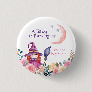 Badge Rond 2,50 Cm Sorcière Fleur Douce Cauldron Baby Brassage Douche
