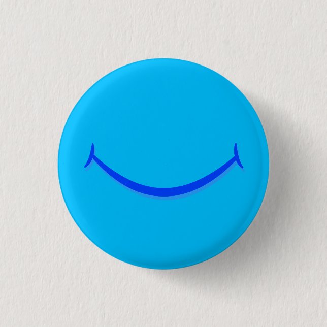 Badge Rond 2,50 Cm Sourire bleu (Devant)