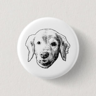 Badge Rond 2,50 Cm Sourire de chiot doux