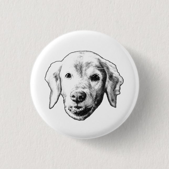 Badge Rond 2,50 Cm Sourire de chiot doux (Devant)