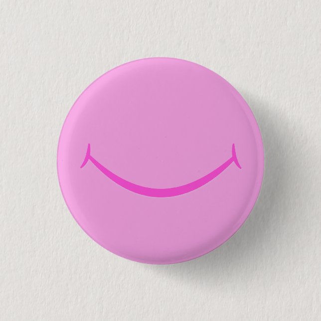 Badge Rond 2,50 Cm Sourire rose (Devant)