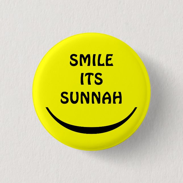 Badge Rond 2,50 Cm sourire son bouton sunnah (Devant)