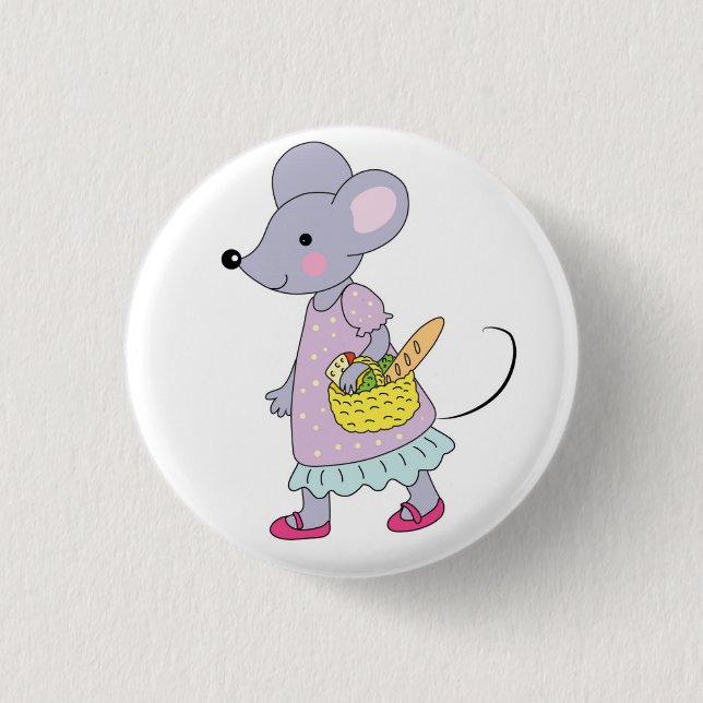 Badge Rond 2,50 Cm souris drôle (Devant)