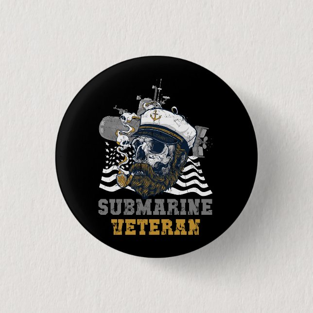 Badge Rond 2,50 Cm Sous-marin militaire - sous-marinier - crâne Capta (Devant)