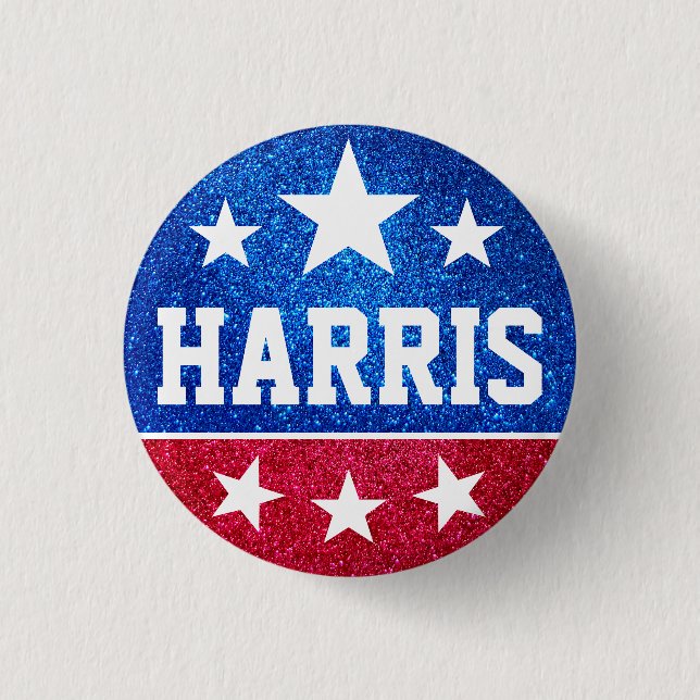 Badge Rond 2,50 Cm Soutenez Kamala Harris 2024 Progrès et unité (Devant)