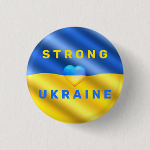 Badge Rond 2,50 Cm Soutien à l'Ukraine - Fort - Drapeau - Liberté -