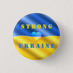 Badge Rond 2,50 Cm Soutien à l'Ukraine - Liberté Paix - Drapeau de l'