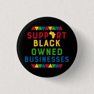 Badge Rond 2,50 Cm Soutien aux entreprises noires Mouvement graphique