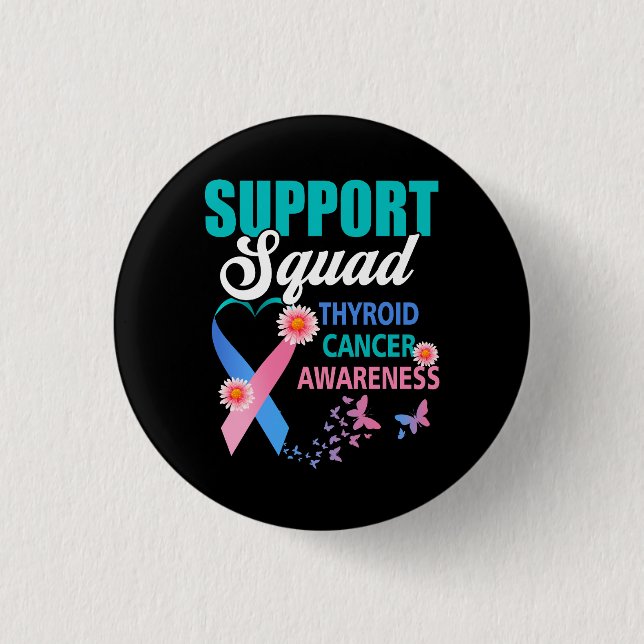 Badge Rond 2,50 Cm Soutien de sensibilisation au cancer du thyroïde S (Devant)