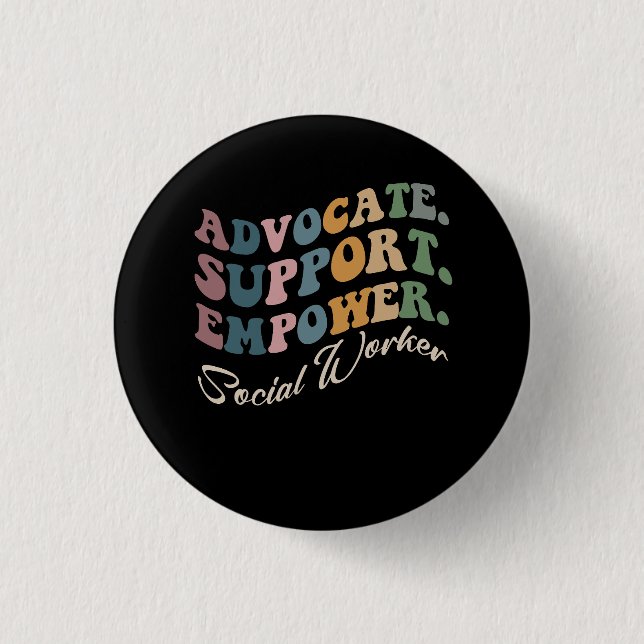 Badge Rond 2,50 Cm Soutien des avocats pour habiliter le travailleur  (Devant)