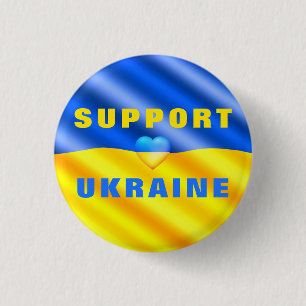 Badge Rond 2,50 Cm Soutien Ukraine Liberté Coeur de Paix drapeau ukra