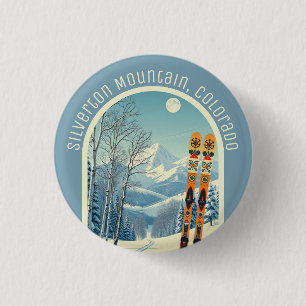Badge Rond 2,50 Cm Souvenir de la station de ski de Silverton Mountai