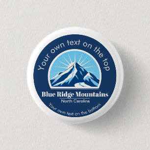 Badge Rond 2,50 Cm Souvenir de la station de ski des montagnes Blue R
