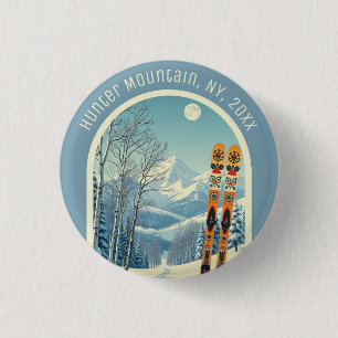 Badge Rond 2,50 Cm souvenir de vacances de ski Hunter Mountain New yo