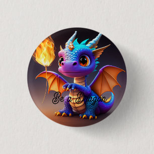 Badge Rond 2,50 Cm Soyez une épingle de dragon