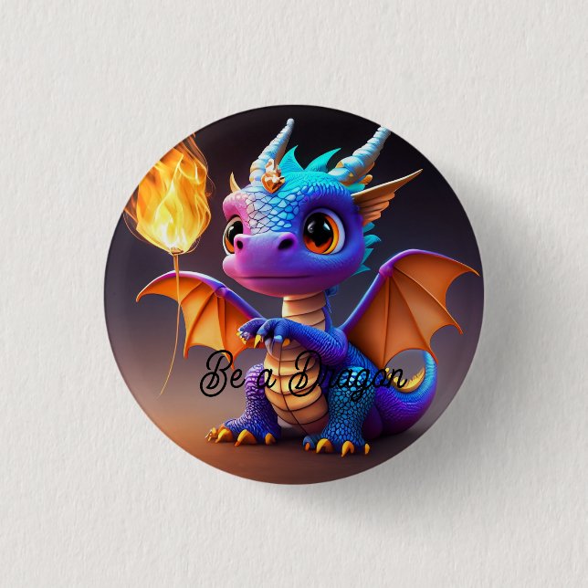Badge Rond 2,50 Cm Soyez une épingle de dragon (Devant)
