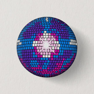 Badge Rond 2,50 Cm Sphère disco miroir géométrique Art Pop Rétro