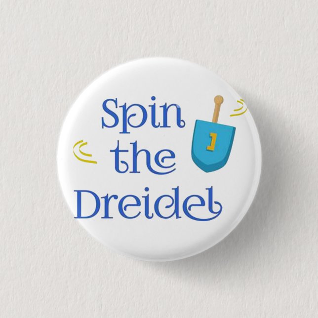 Badge Rond 2,50 Cm Spin Le Dreidel (Devant)